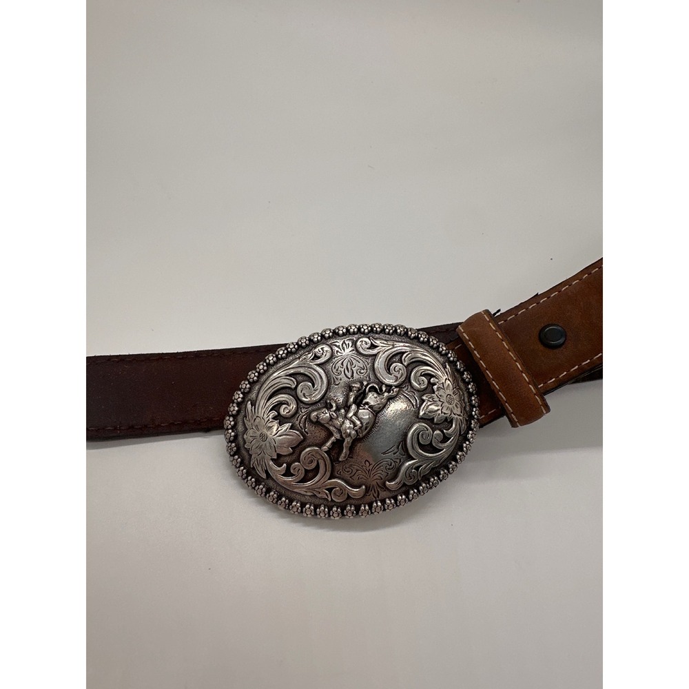 Nocona Belt Co.‎ Western Cowboy Rodeo Buckle Genuine Leather Kids Size 22